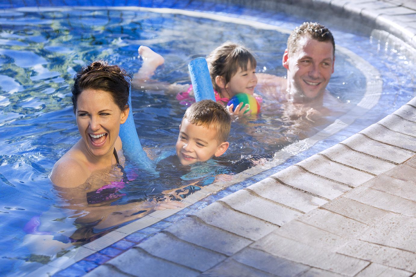 Kids swimming heated pool